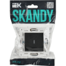 Выключатель 1-клавишный IEK SKANDY SK-V08Bl проходной с индикацией 10А черный SK-V12-1-10-K02